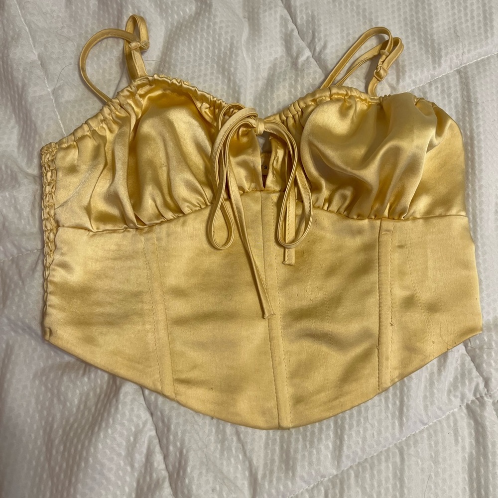 Yellow pacsun crop top tank top